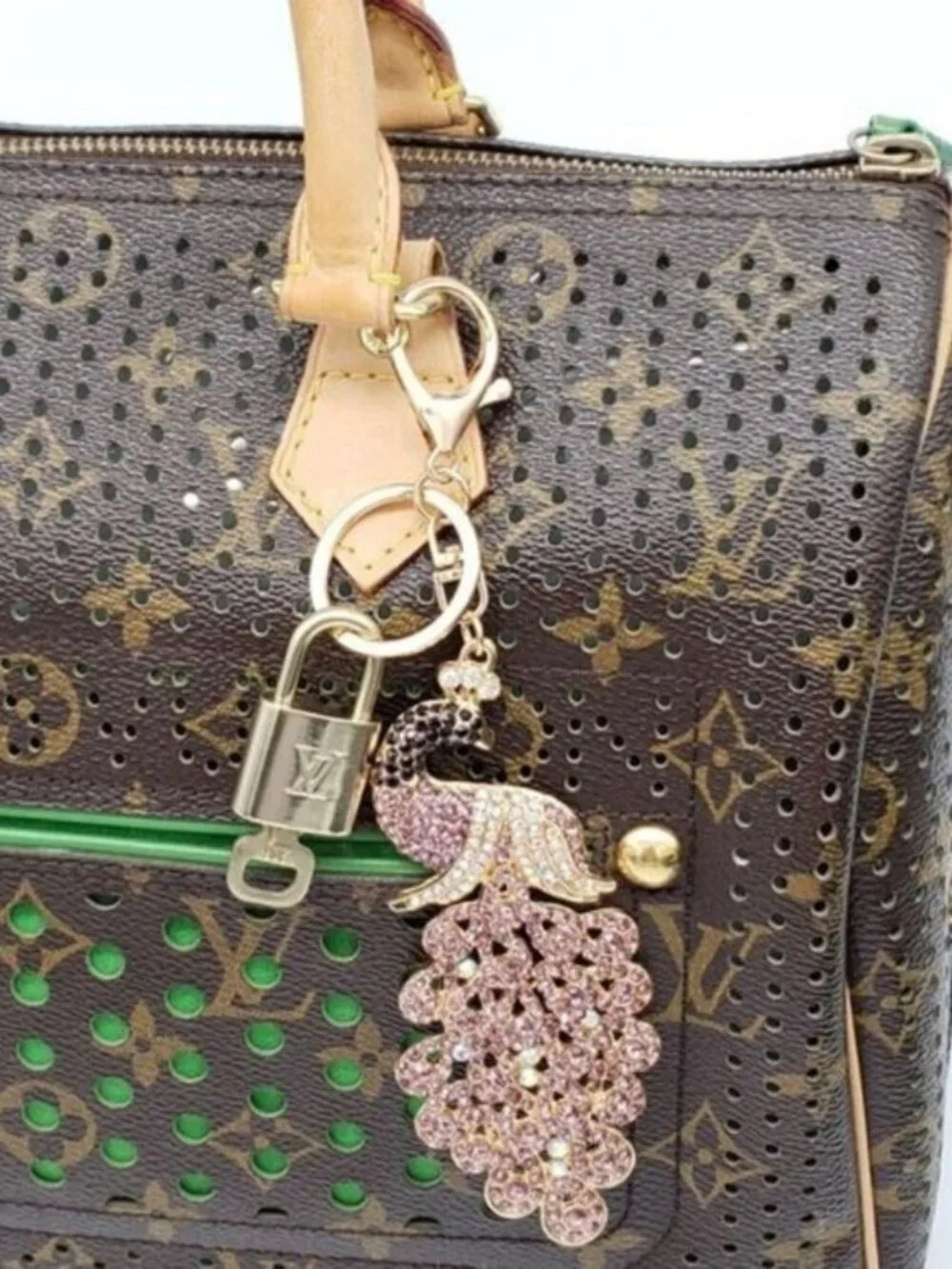 Authentic Louis Vuitton Gold Padlock & Key 🔒 LV Bag Charm Unbranded Keychain